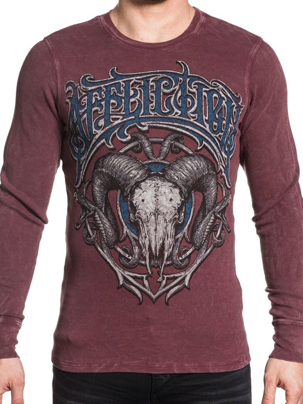 Affliction Strike Deadly A16860 New Long Sleeve Graphic Fashion Thermal for Men